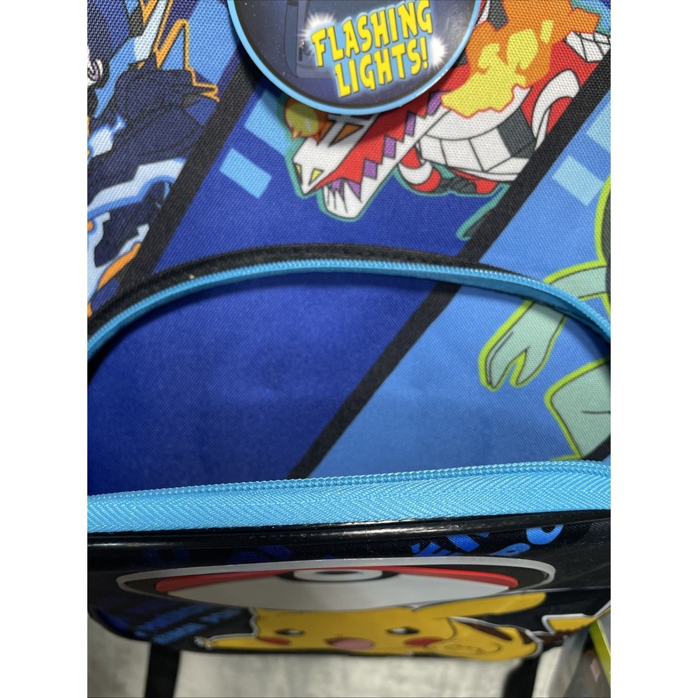 Pokemon Light Up Pokeball 17" Kids School Backpack With Pokemon Card Pack - Picture 5 of 5